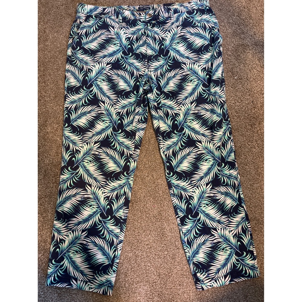 Club Room Tropical Palm Leaf Print Chino Pants Men's 40W 30L